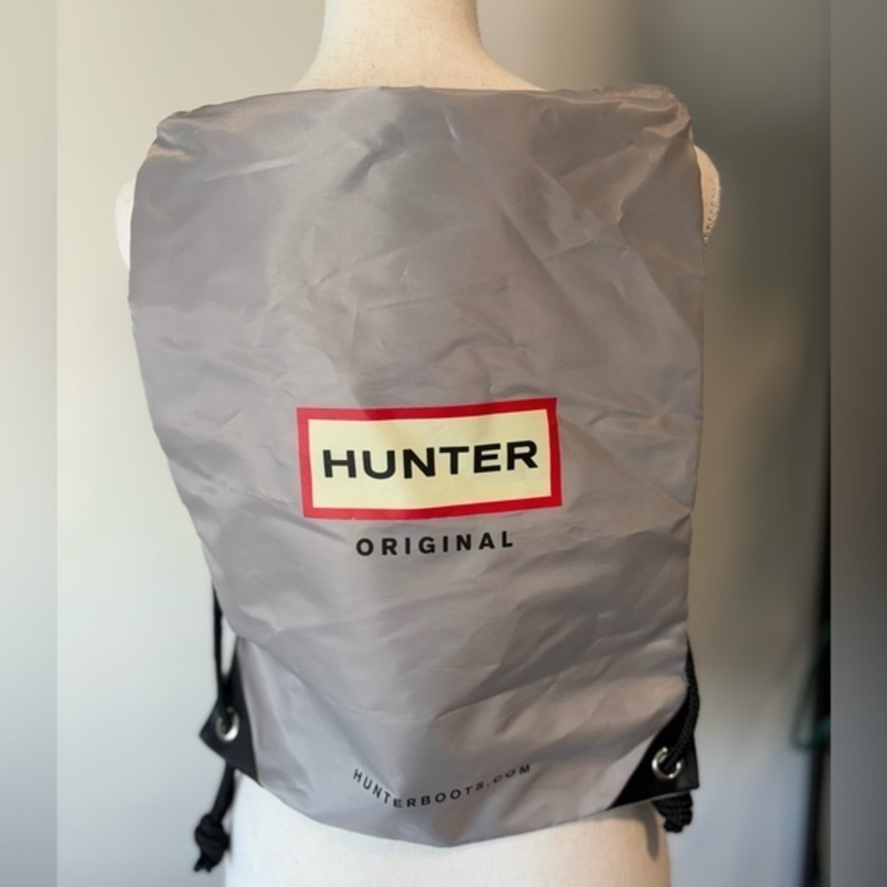 HUNTER Drawstring Nylon Gray Backpack
